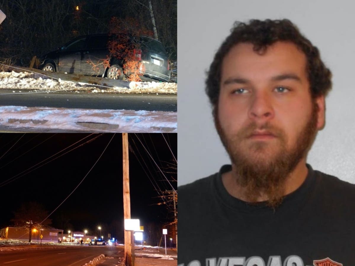 The crash scene on Fort Eddy Road on Dec. 5 as well as a file photo of Anthony Roesel who is facing his fifth DWI charge. 