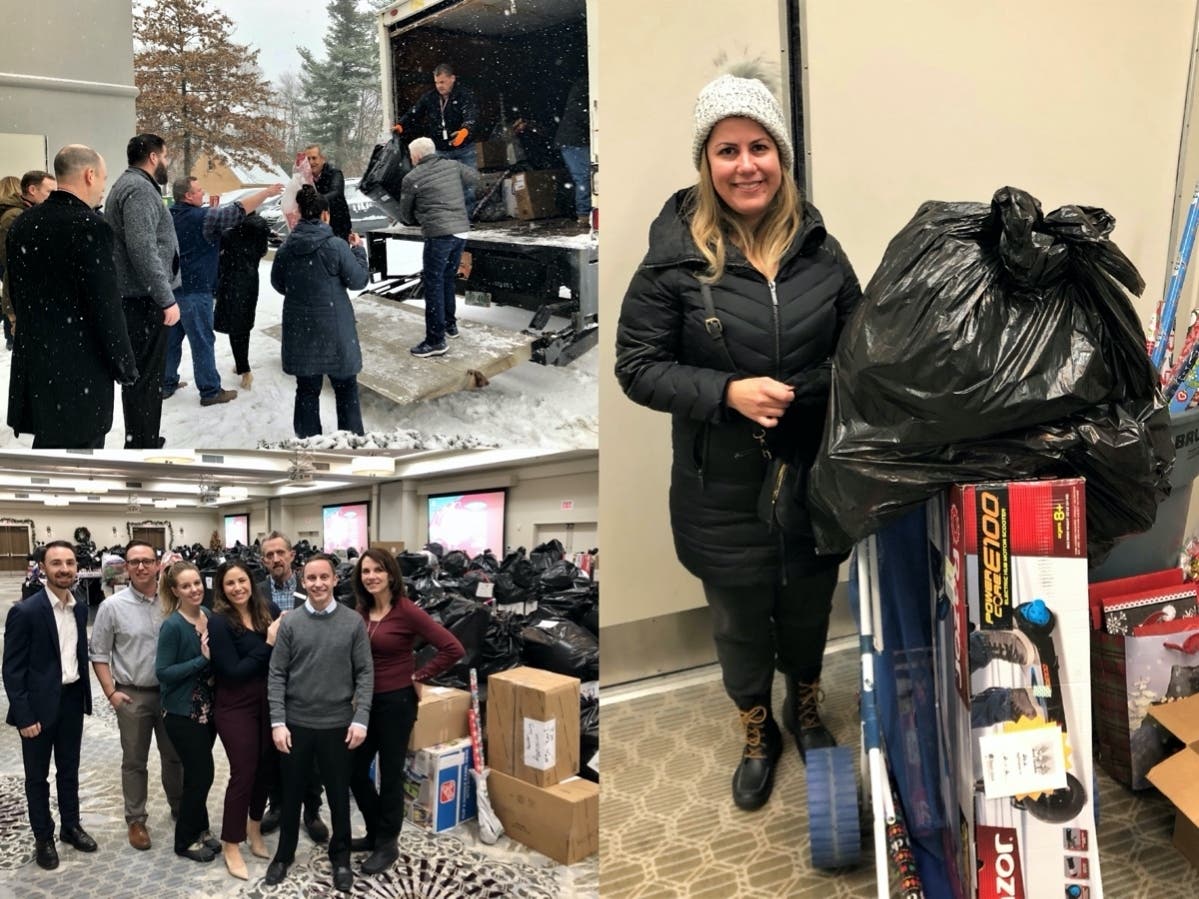 The wish lists of more than 730 children were filled thanks to The Front Door Agency, Courtyard by Marriott, BAE, Stanley Elevator.