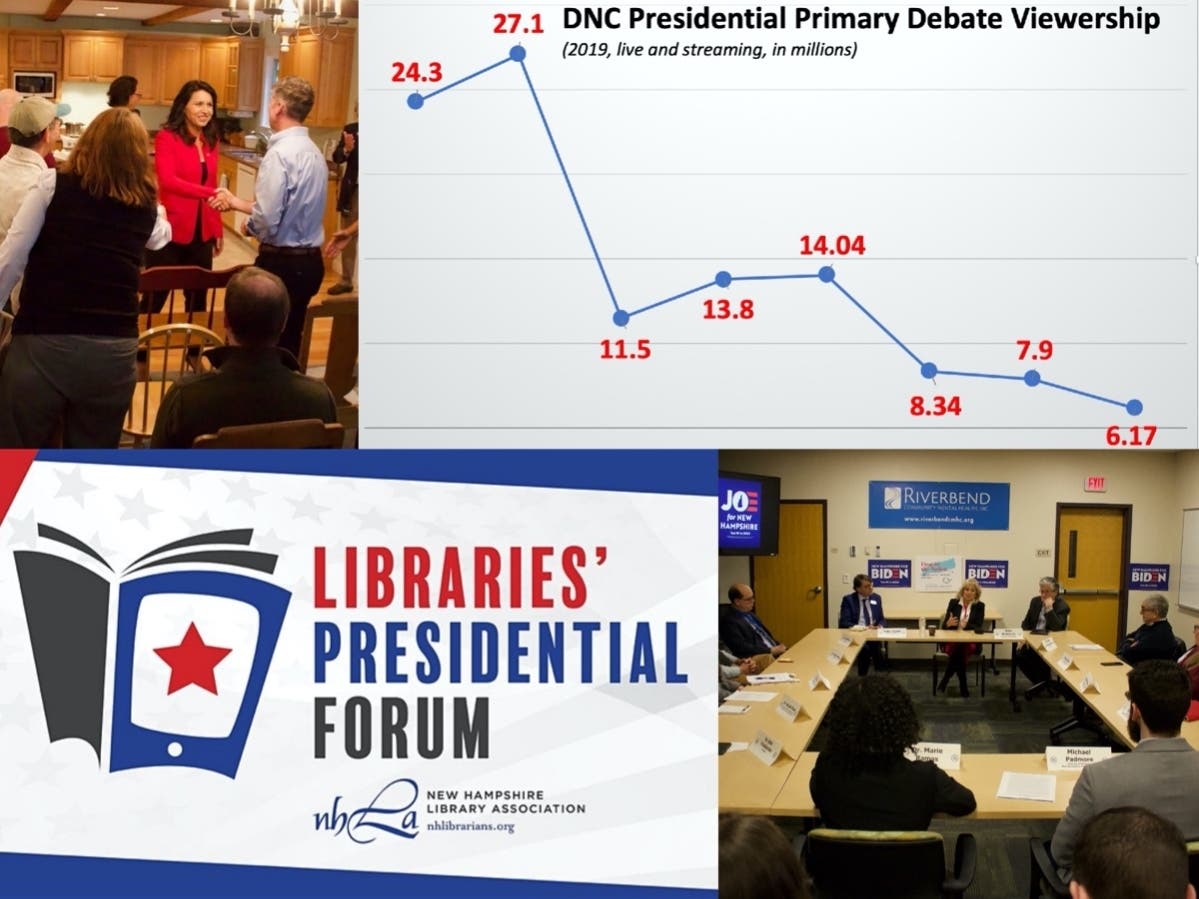 U.S. Rep. Tulsi Gabbard is the only presidential candidate with events schedule this week while debate viewership drops. Plus, Patch reader, a retiree, says thanks, to Jill Biden.