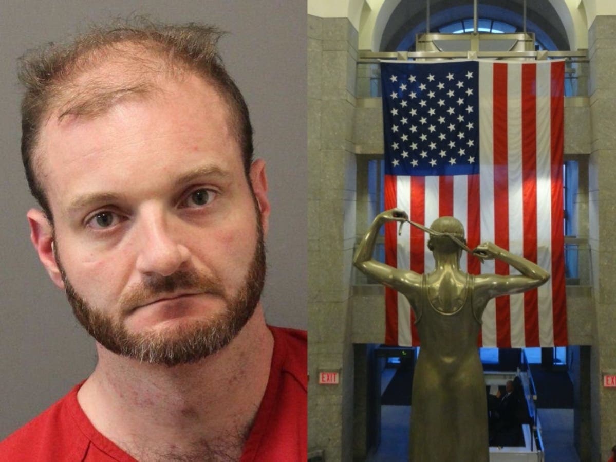 Christopher Cantwell, a self-proclaimed fascist political activist, faces threat charges in U.S. District Court in Concord. 