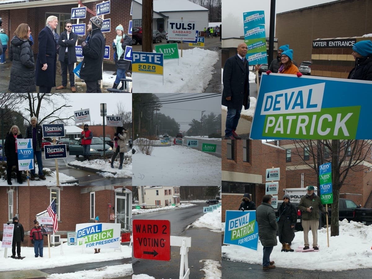 The scene from polling locations around Concord on Feb. 11, New Hampshire's first-in-the-nation presidential primary. 