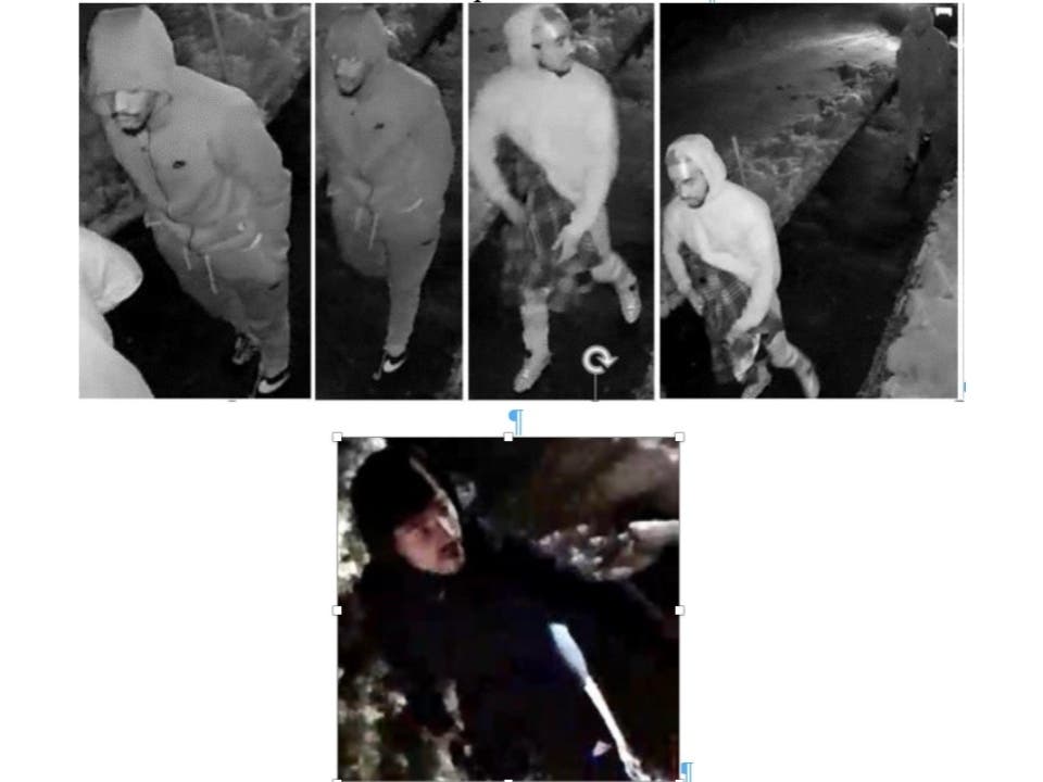 Video surveillance photos of two suspects wanted for questioning after a man was assaulted on Julia Drive in Hooksett Feb. 18. 