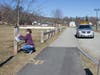 Concord School District bus drivers prepare to hand out food to students at White Park on Wednesday — the first day of remote food distribution on the district's COVID-19 plan. 