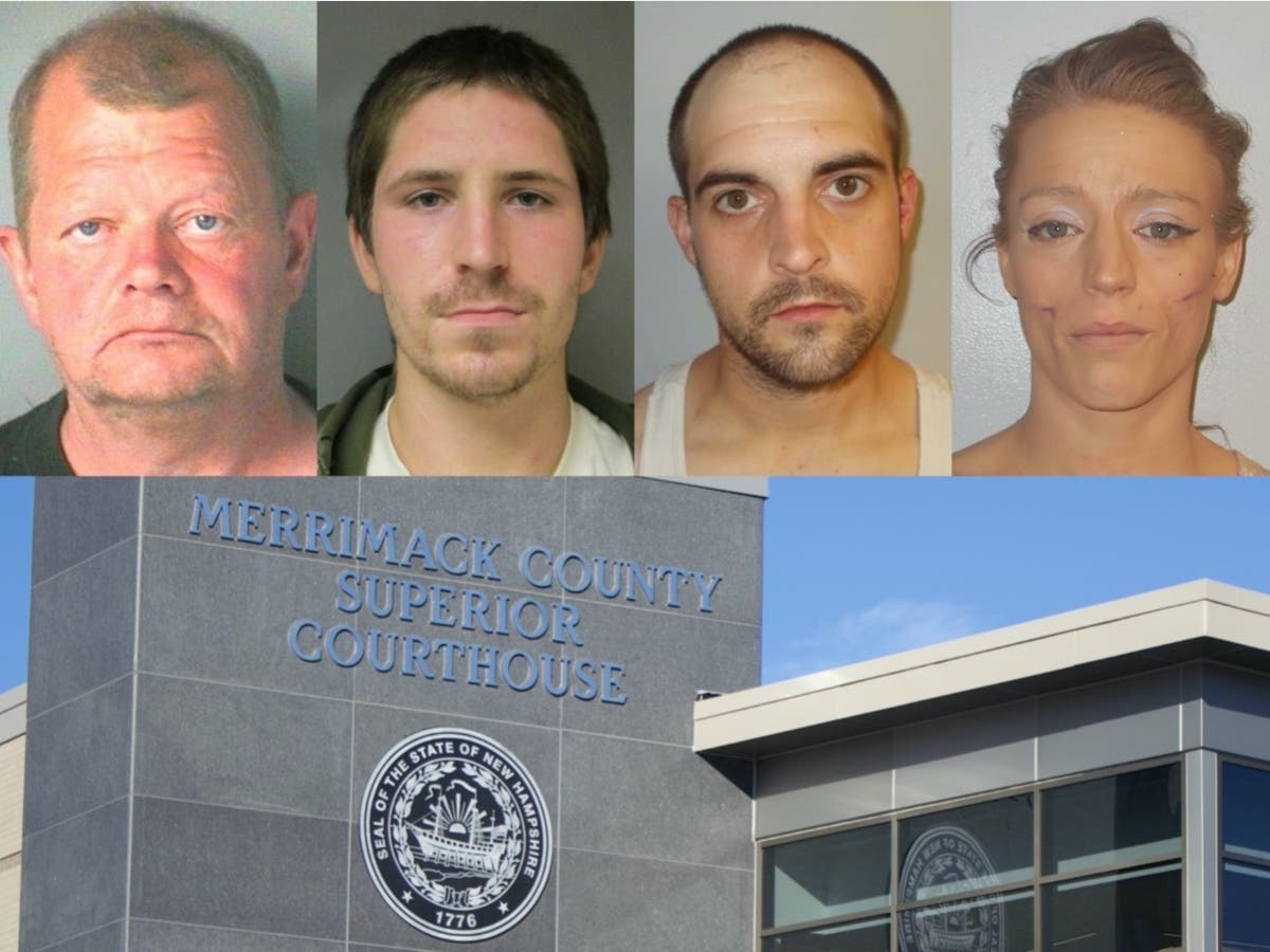 Michael Wing, Adam Beck, Michael Briand, and Chelsie Bixby were indicted in Merrimack County Superior Court recently. 
