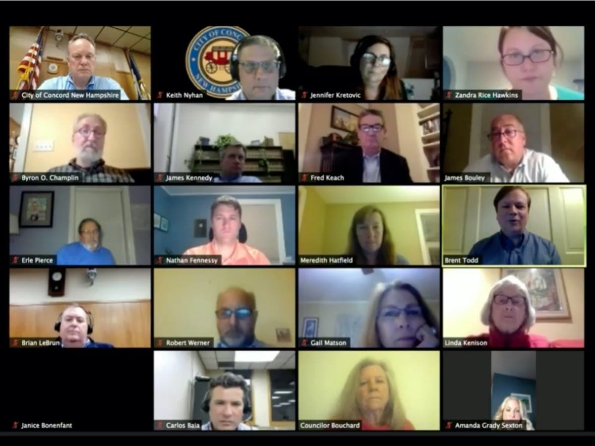 A picture of the Concord City Council meeting remotely on YouTube April 13. 