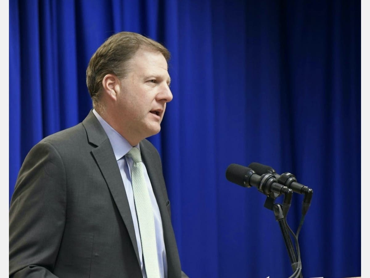Gov. Chris Sununu at a news conference on April 23. 