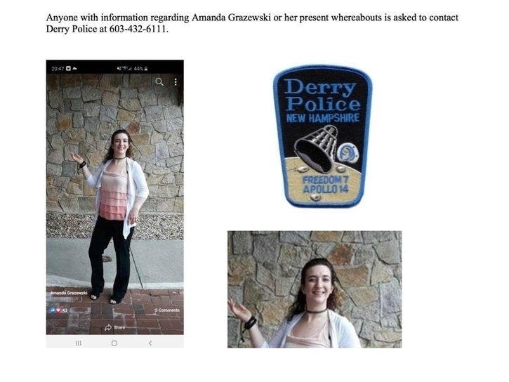 Police in Derry are asking for the public's help finding Amanda Grazewski who has been missing since March 17. 