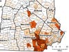 The latest map of active cases, 1,519, in New Hampshire, released on May 6.