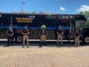 Pictured above, Mark Armaganian, Director of the NHLC Division of Enforcement and Licensing, and the “InvestiGator” mascot (center), along with Enforcement officers, congratulate the winners in front of the Mobile Outreach Unit.