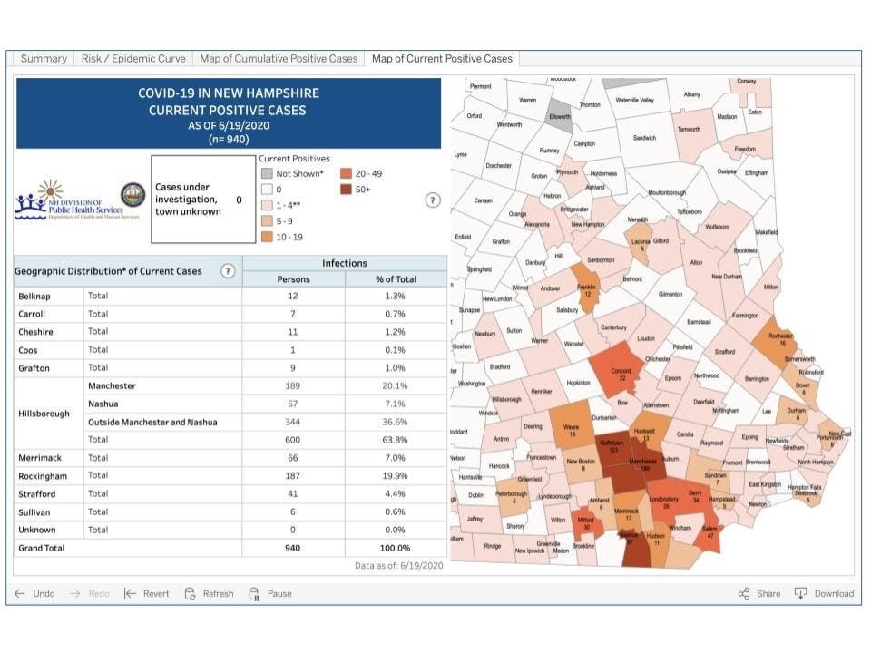 The latest current case map from June 19.