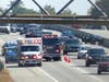 A two-vehicle crash on Interstate 93 north in Bow required three ambulances Sept. 26. 