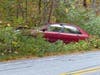 A car drove into the woods and crashed on Oct. 3 on Fisk Road in Concord. 