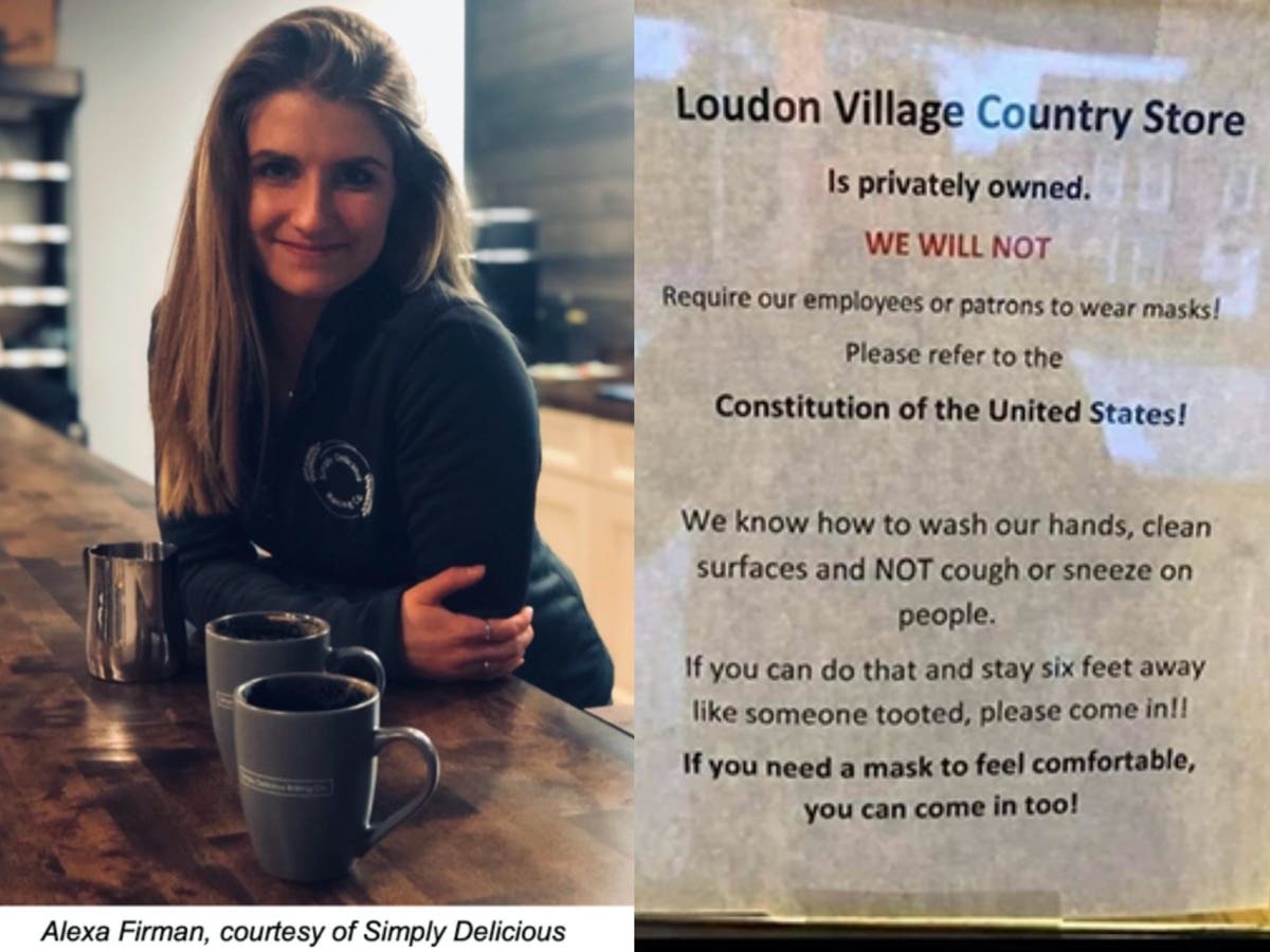The sign on the Loudon Village Country Store. Alexa Firman, left, the owner of Simply Delicious Baking Co. in Bedford, is fighting a fine by the state. 