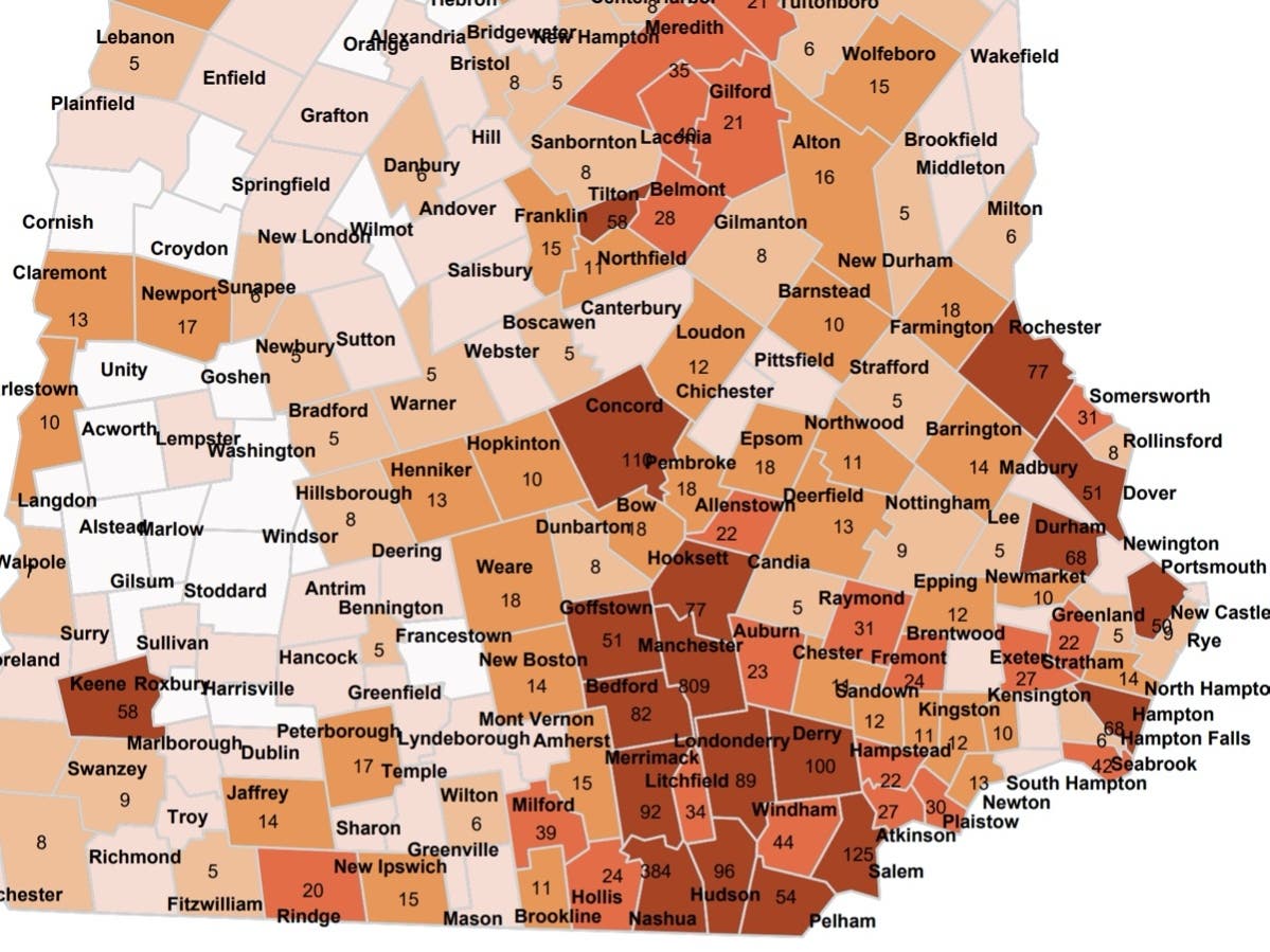 The latest active case count of the coronavirus in the state published Nov. 27. 