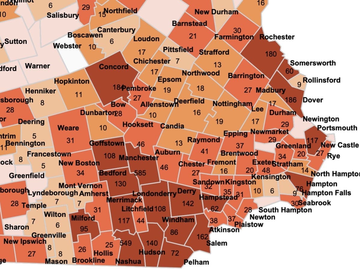 The current active case map published on Jan. 22. 