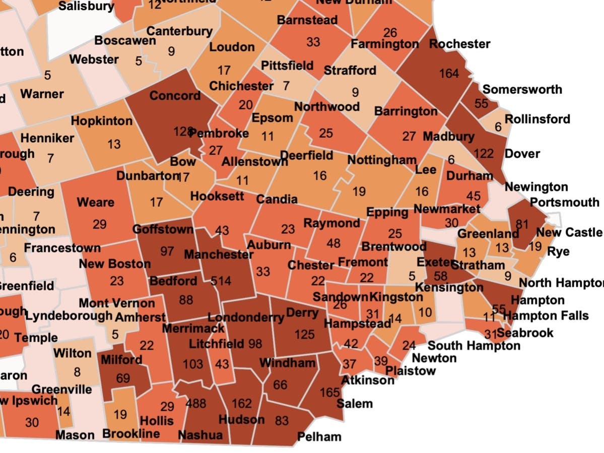 The current active case map published on Jan. 29. 