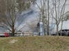 A fire in a garage that burned a vehicle and extended to a home and brush was reported in Barnstead on April 18.