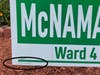 ​Ward 4 City Council candidate Karen McNamara scrambled around the West and North Ends this week to put “paid for” disclaimer stickers on her signs after a complaint was filed with the New Hampshire Attorney General’s Office.