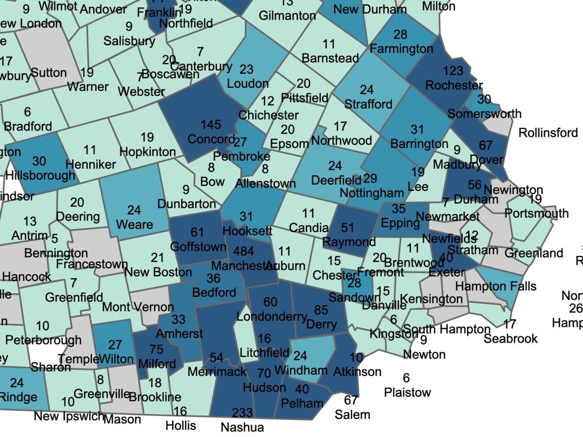 The latest active community coronavirus infection count published on Oct. 22. 