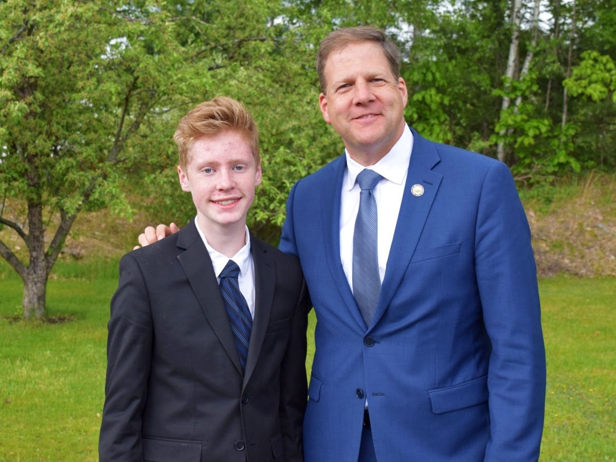 In this file photo, Gov. Chris Sununu is with Chris Pyle, the 2019 winner of the “Governor for a Day” contest, who, at the time, was an eighth-grade student from Hollis Brookline Middle School.