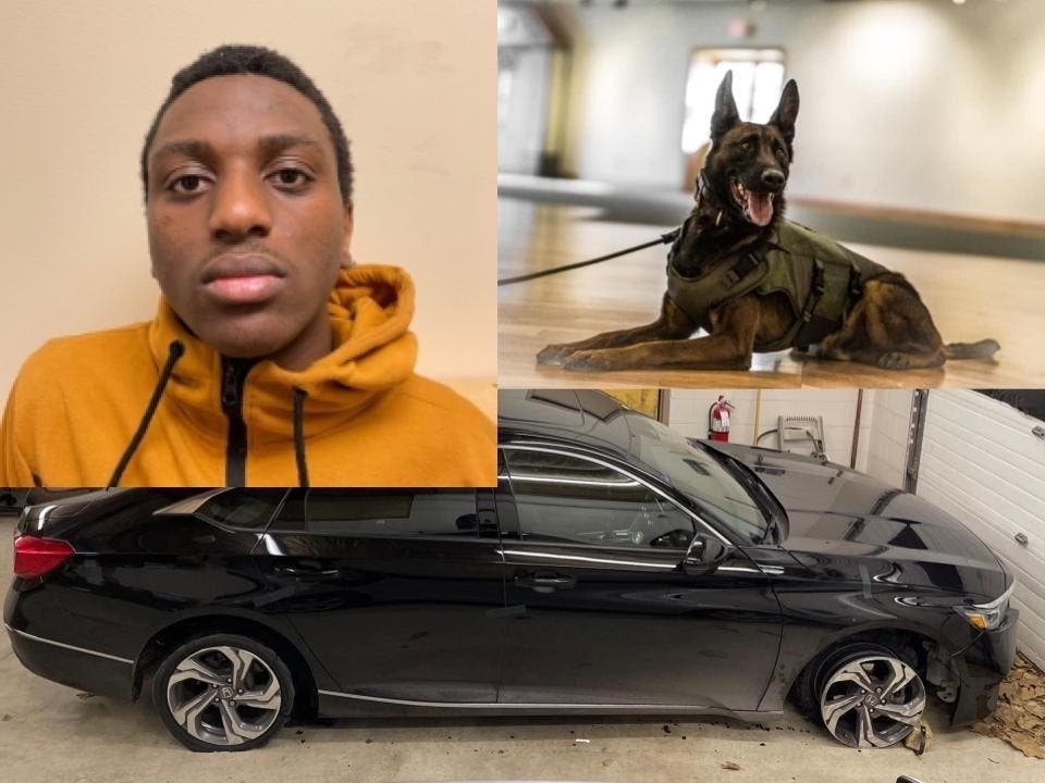 New Hampshire State Police arrested Jahiem Forte on felony charges after an early morning chase in a stolen car through Bow and Concord on Dec. 15, 2021. 