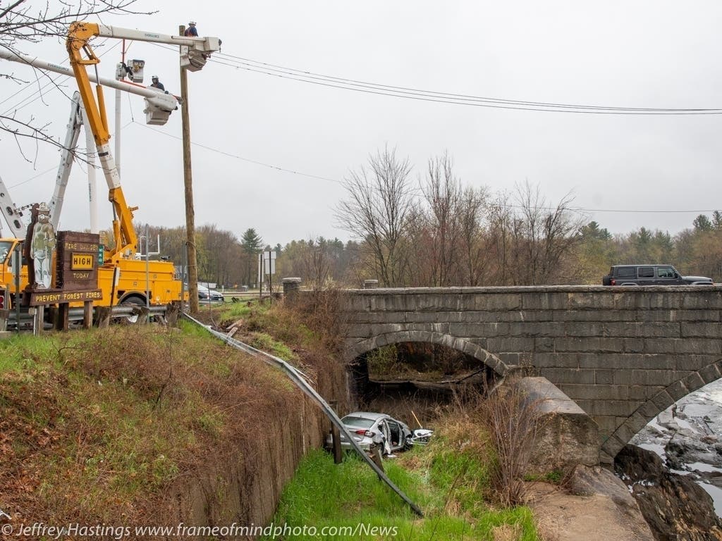 Kelsy Grondin of Tewksbury, Massachusetts, was taken to Elliot Hospital in Manchester after a crash on May 3.
