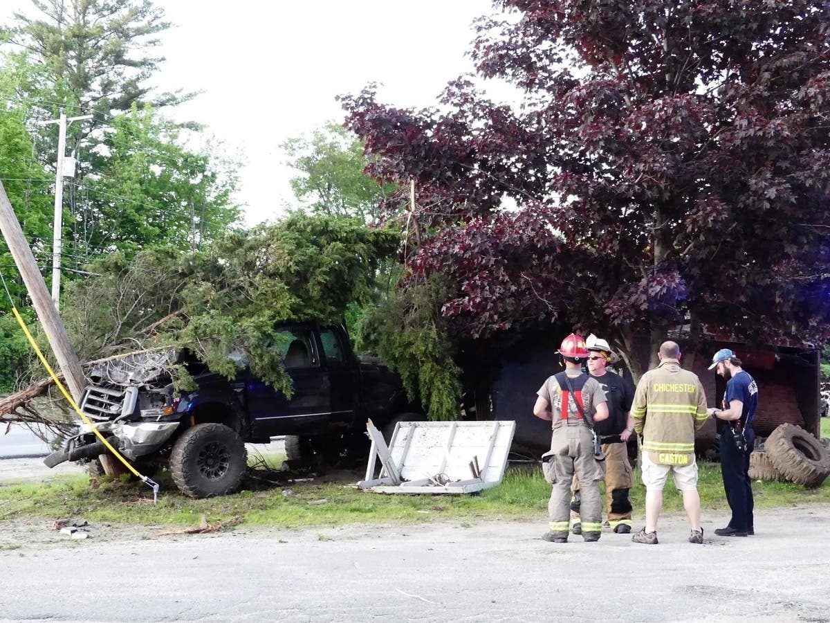 Truck Hauling Trailer Crashes In Chichester: Watch | Concord, NH Patch