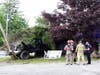 A truck hauling a trailer with a truck on it crashed on Dover Road in Chichester on May 29.