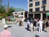 Concord city councilors, others prepare for statements at the Statehouse plaza after the Memorial Day parade in Concord on May 30.