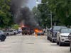 A Kia Soul caught on fire on July 5 in Downtown Concord.