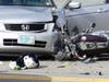 A Honda Accord and a motorcycle collided on North Main Street on July 7.