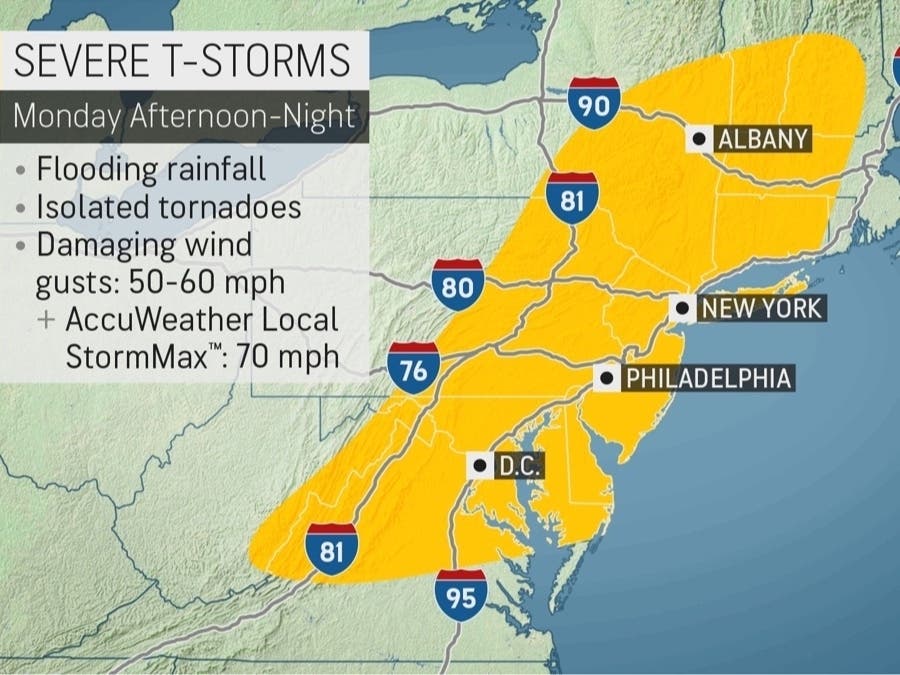 Forecasters are warning of storms in the Granite State on Monday.