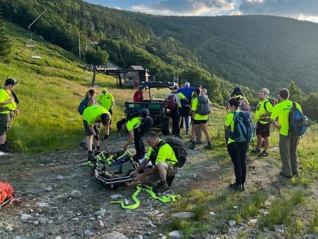 A hiker from Andover, Massachusetts, was assisted off Cannon Mountain on Friday after slipping on a rock. 