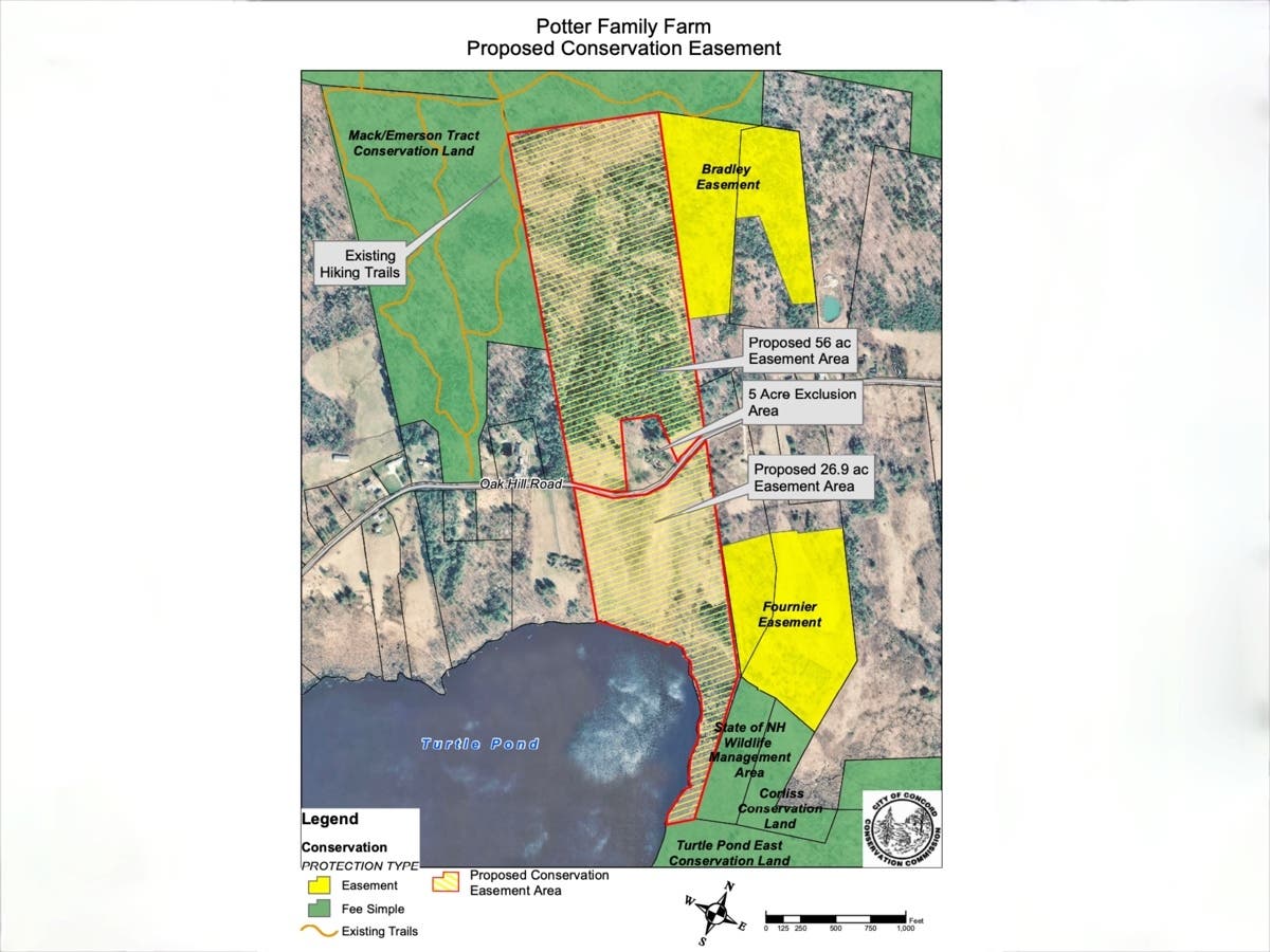 Two parcels along Oak Hill Road, one which abuts Turtle Pond, are being preserved after a vote by the Concord City Council on Aug. 8.