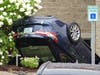 A driver rolled her car during a parking lot crash at Dartmouth-Hitchcock on Pleasant Street in Concord on Aug. 22.