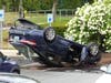 A driver rolled her car during a parking lot crash at Dartmouth-Hitchcock on Pleasant Street in Concord on Aug. 22.