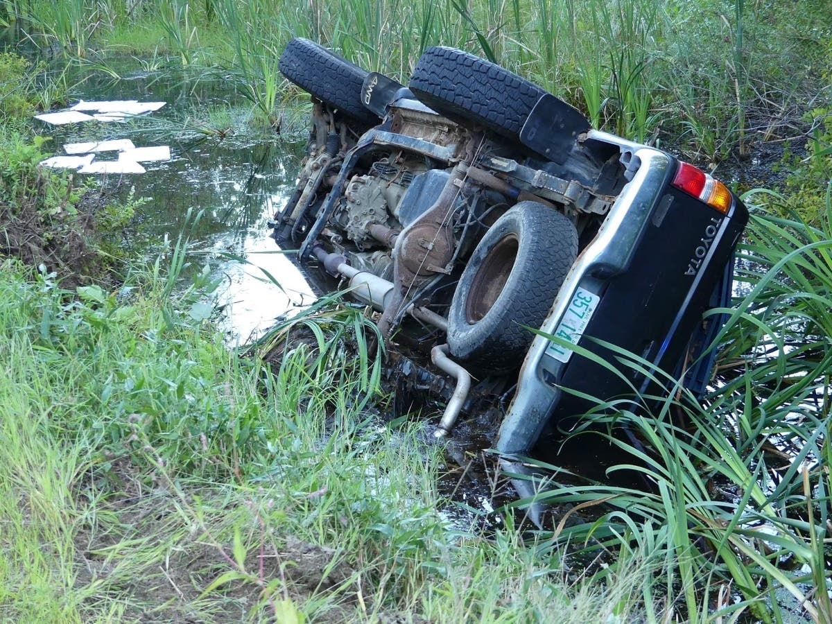 Pickup Truck Flips, Crashes Into Swamp In East Concord | Concord, NH Patch