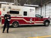 Concord Fire Chief John Chisholm spoke about increased EMT calls while welcoming a fourth ambulance to the city of Concord at the Manor Station in Penacook on Oct. 1.