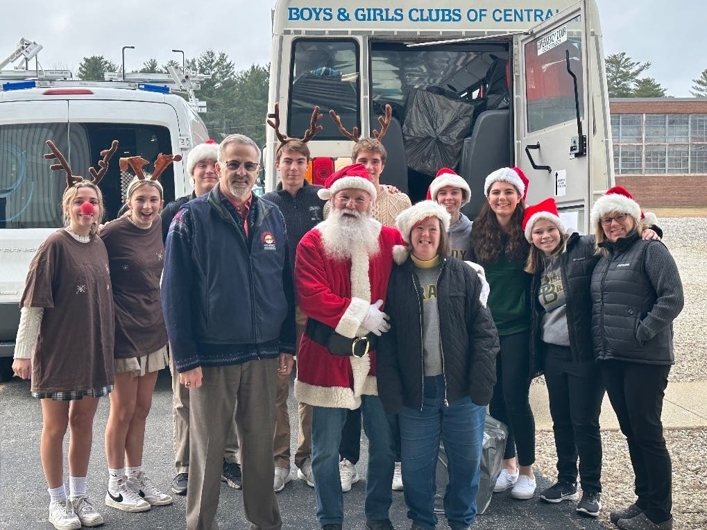 Students at Bishop Brady High School in Concord delivered toys to Operation Santa Claus earlier this month. 