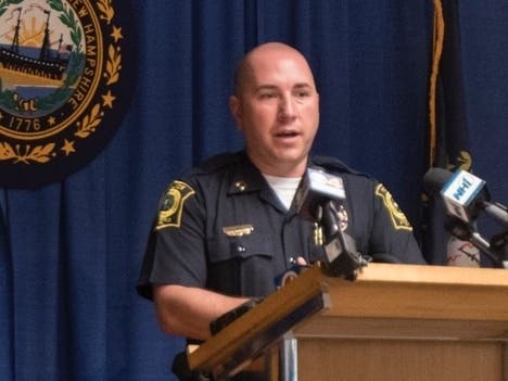 Litchfield Police Chief Benjamin Sargent in this file photo from July 2017 after a fatal carbon monoxide incident. 