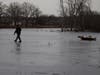 An ice fisherman on Fort Eddy Pond.