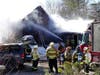 Firefighters from Concord and the capital region battled a house and barn fire on Feb. 3 in Northwood.