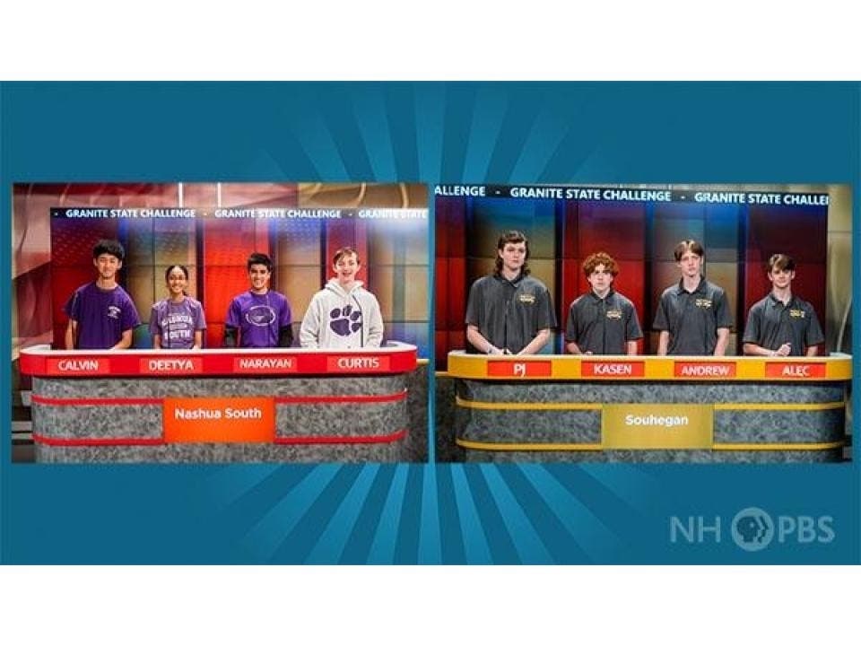 Nashua High South takes on Souhegan High School in Amherst in game two in the first round of “Granite State Challenge,” which airs at 7:30 p.m. on Feb. 9, on NHPBS.