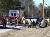 A single-vehicle crash on Route 106 led to two people being taken to Concord Hospital on April 2.