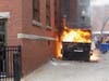 Concord firefighters extinguished a dumpster fire in Bicentennial Square on April 11.