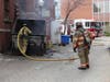 Concord firefighters extinguished a dumpster fire in Bicentennial Square on April 11.