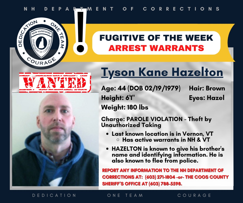 Corrections investigators are searching for Tyson Kane Hazelton, who is wanted on several warrants and a probation violation accusation. Have you seen him?