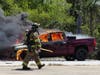 Concord firefighters extinguished a pickup truck fire on Route 106 in Concord on May 13.