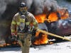 Concord firefighters extinguished a pickup truck fire on Route 106 in Concord on May 13.