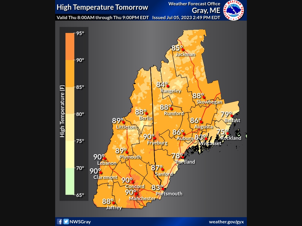 The National Weather Service issued both hazardous weather outlook and heat advisories on Wednesday, warning of hot temperatures on Thursday.